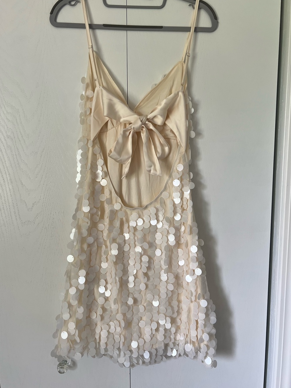 SHEIN Champagne Sequin Tie-Front Mini Dress - Picture 2 of 7